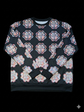 BLACK - Hmong Floral Unisex Crew Neck Sweater