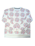 White - Hmong Floral Unisex Crew Neck Sweater